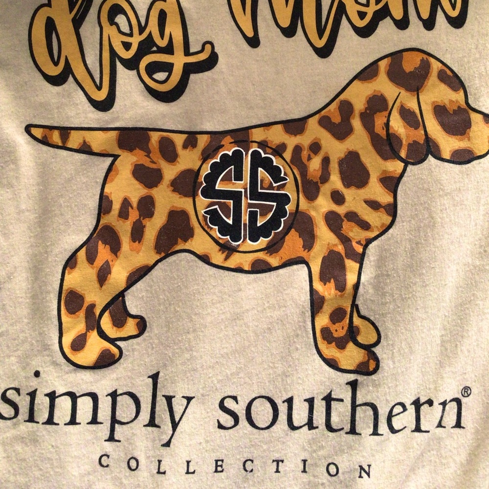 🔥PLUS SIZE 2XXL SIMPLY SOUTHERN DOG MOM T-SHIRT CHEETAH PRINT